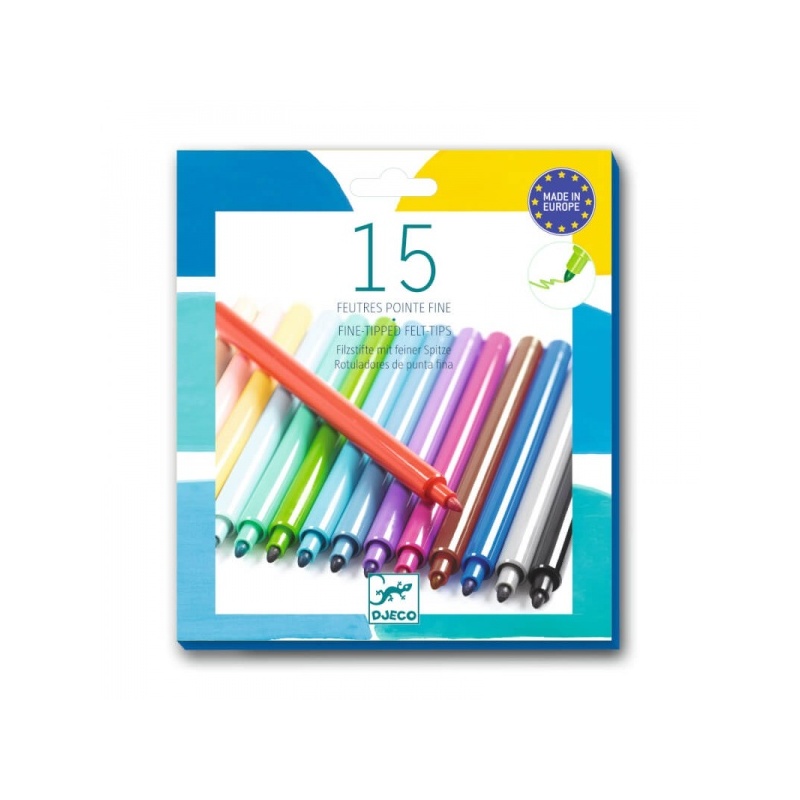Colours - 15 Felt brush pens - Pacific
