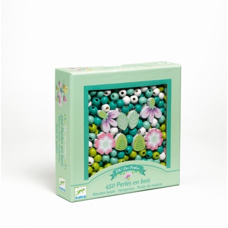 Beads and Jewellery - Wooden beads - Leaves and flowers