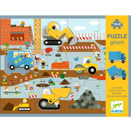 Giant puzzles - Construction site - 17 pcs