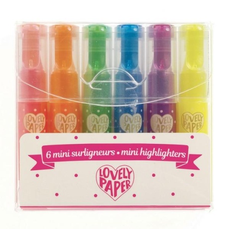 6 mini highlighters - Neon