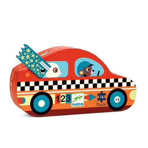 Silhouette puzzles - The racing car - 16 pcs