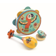 Animambo - Set of 3 instruments: Tambourine, maracas, castan