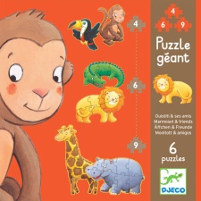 Progressive puzzle - Marmoset & friends - 4, 6, 9pcs