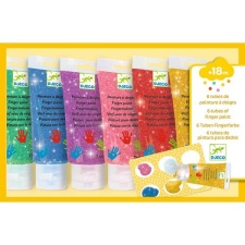 Colours - 6 tubes of finger paint - Glitter