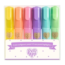 6 mini highlighters - Pastel colours