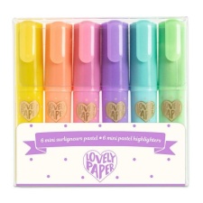 6 mini highlighters - Pastel colours